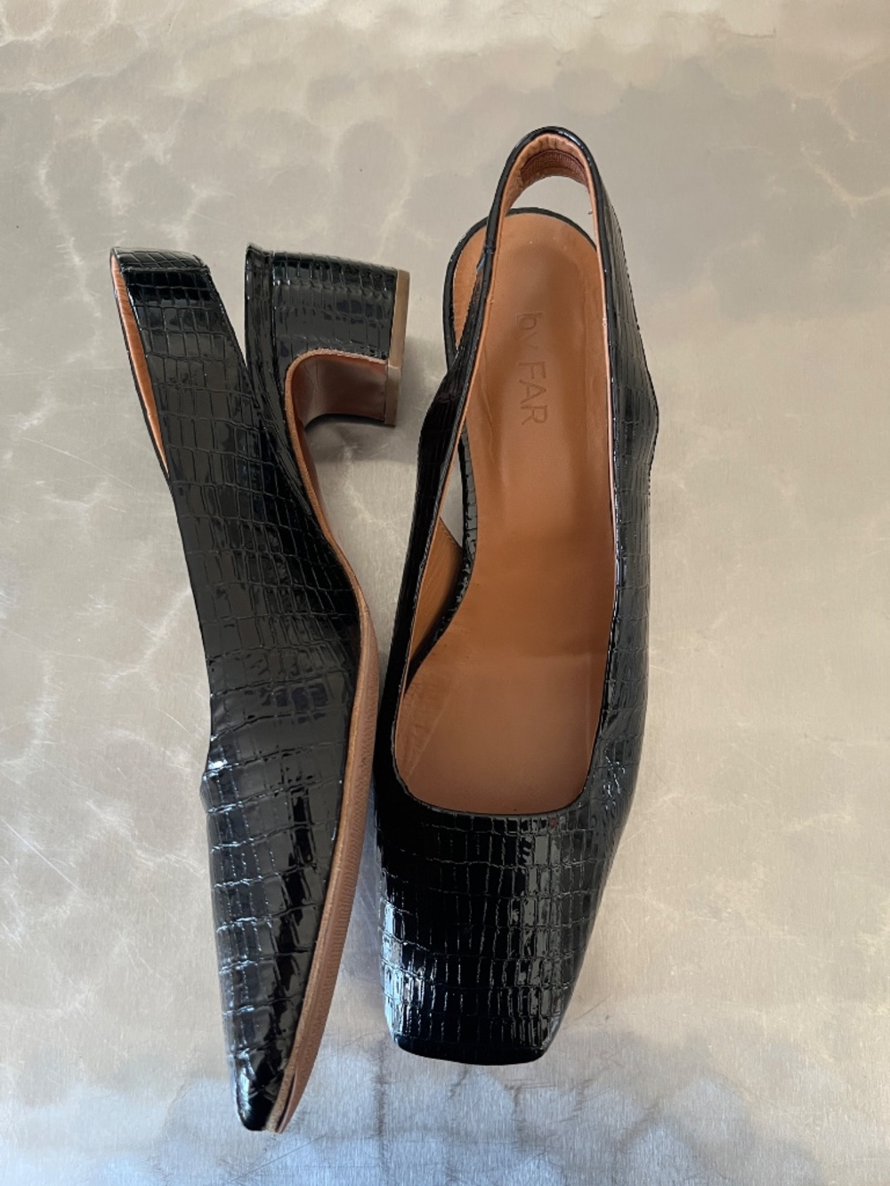 By Far Sling Back black heel size 37